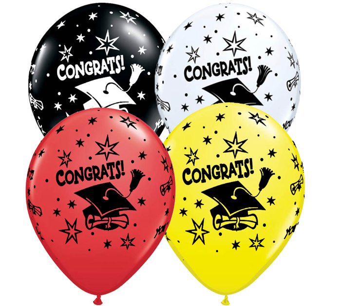 Congrats Graduation Helium Latex Balloon Singapore